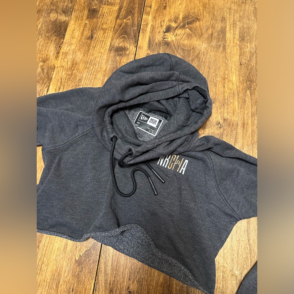 NRCHA cowlneck hoodie converted to crop top hoody